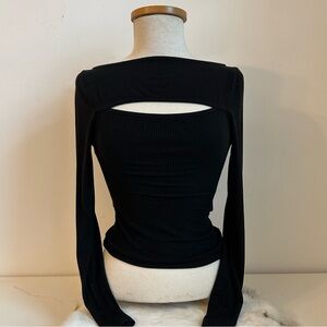 7 FOR ALL MAN KIND LONG SLEEVE CUT OUT TOP, SIZE: XS